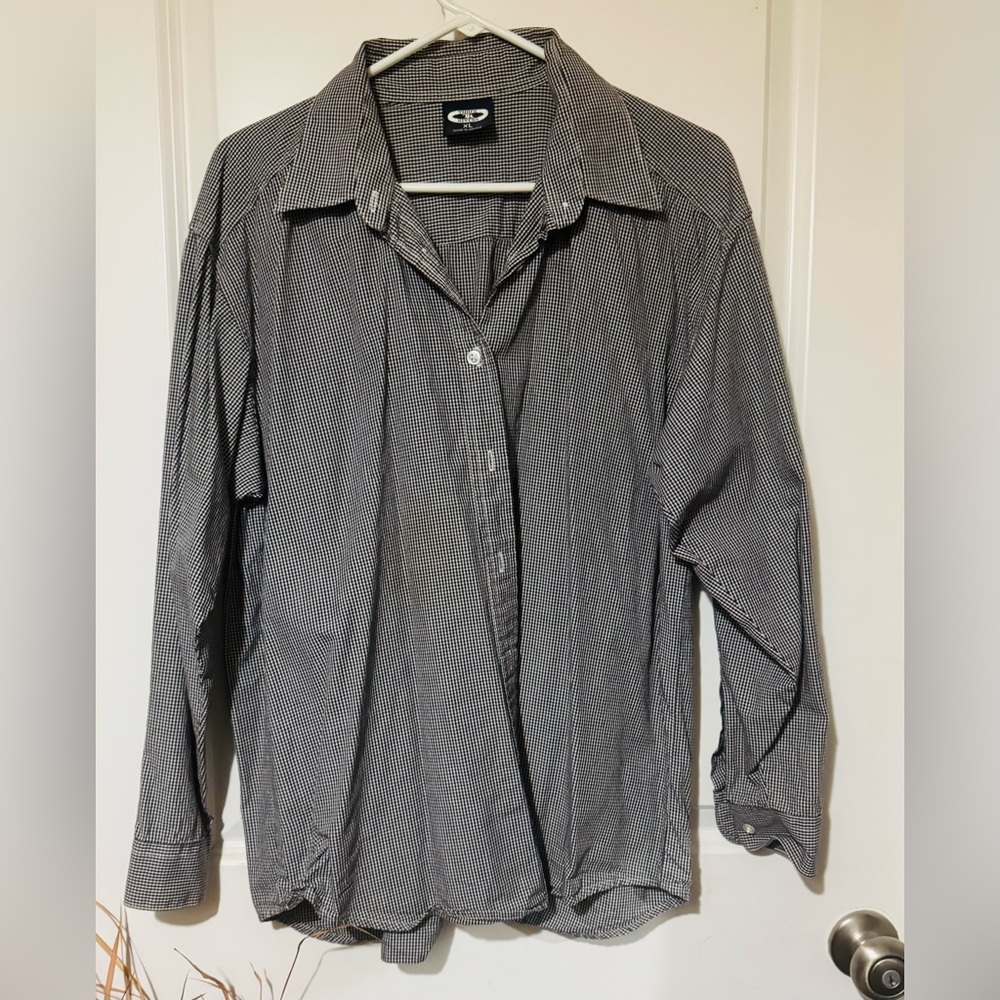 Three River Monochrome Checkered Blouse